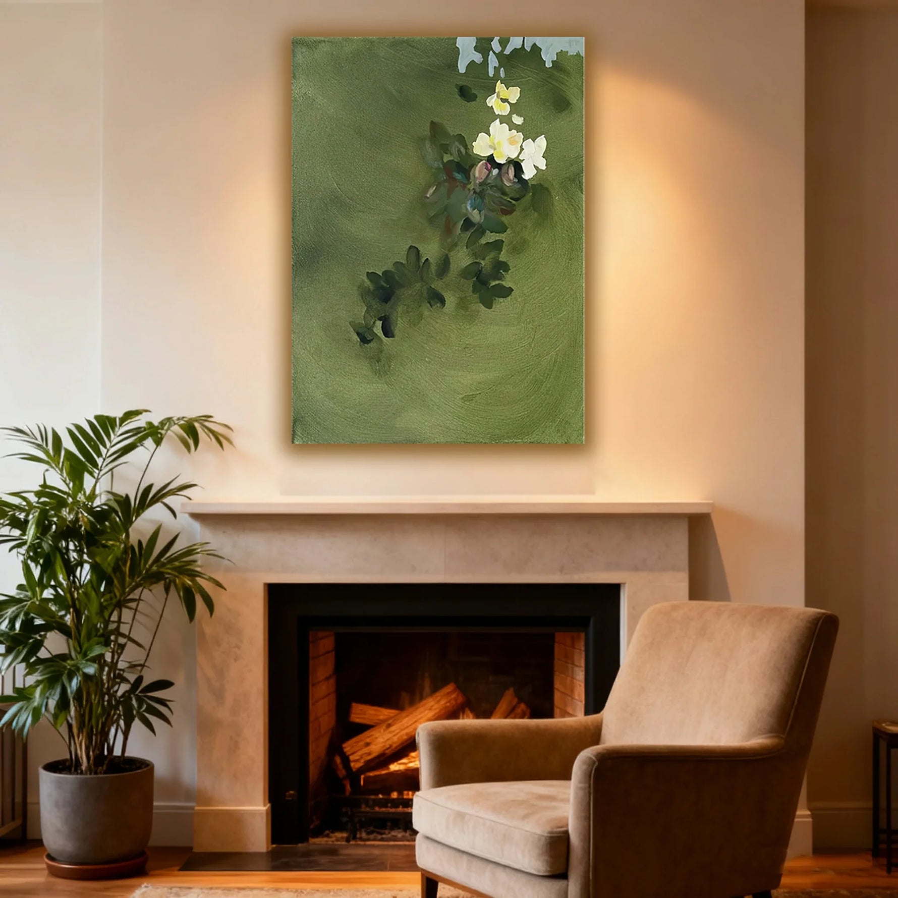 LUXORA Hand Elegance Living Contemporary Enhances with Hand-Painted Areas Painted Subtle and Design Minimalist 50/80/100cm Painting Oil That Warmth