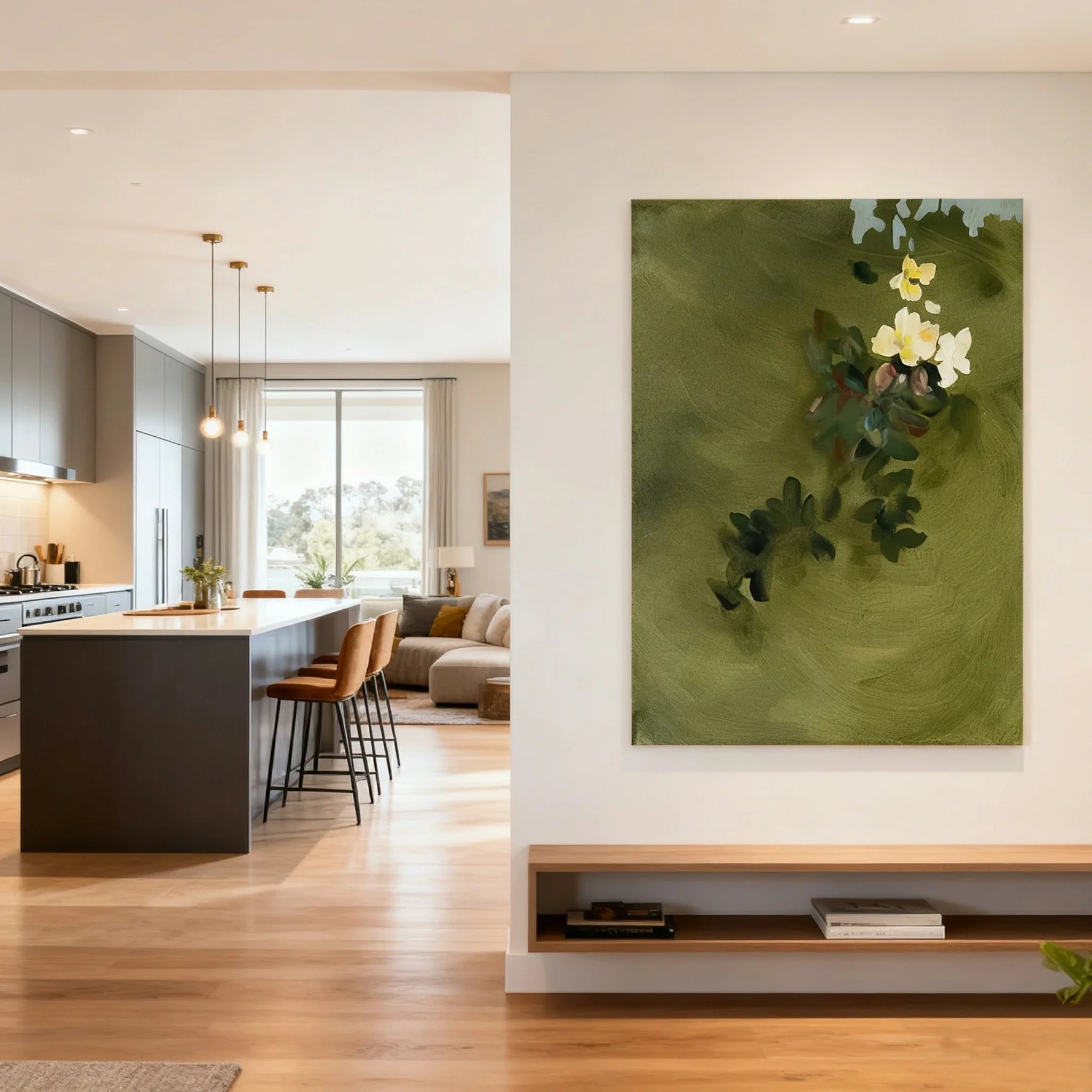 LUXORA Hand Elegance Living Contemporary Enhances with Hand-Painted Areas Painted Subtle and Design Minimalist 50/80/100cm Painting Oil That Warmth