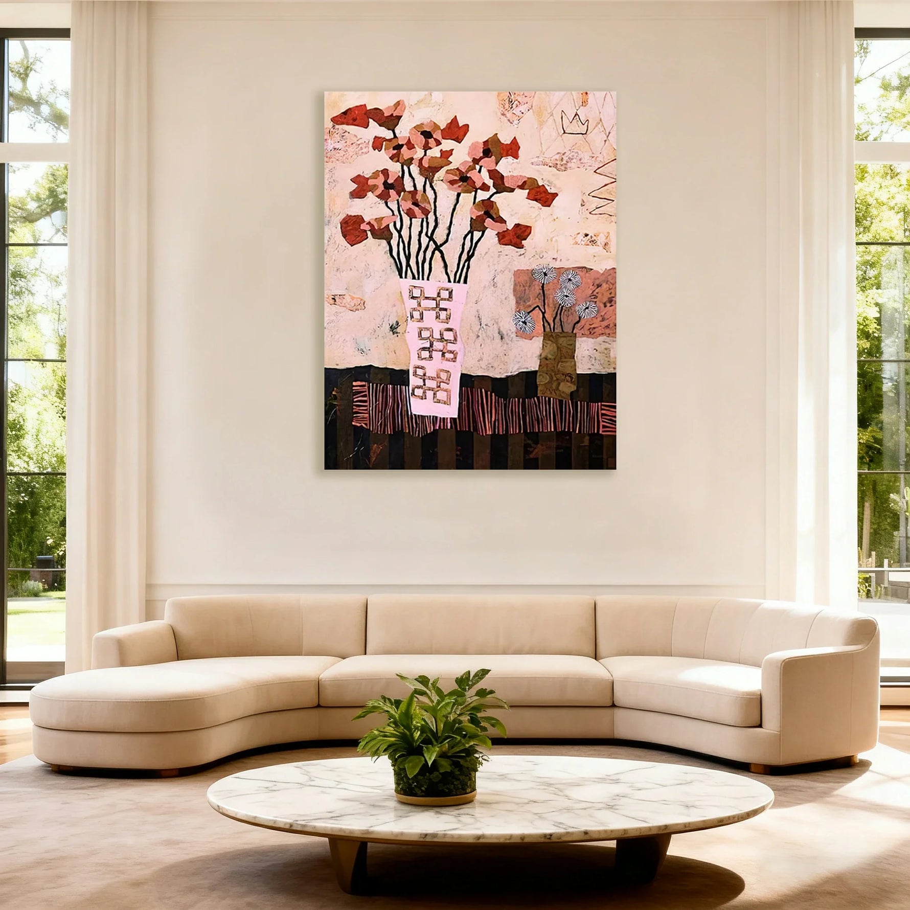 LUXORA Hand Painted Refined Oil Harmony Home for Modern Painting Gentle Offering Art Subtle 50/80/100cm Colour Minimalist and Wall Texture Decor