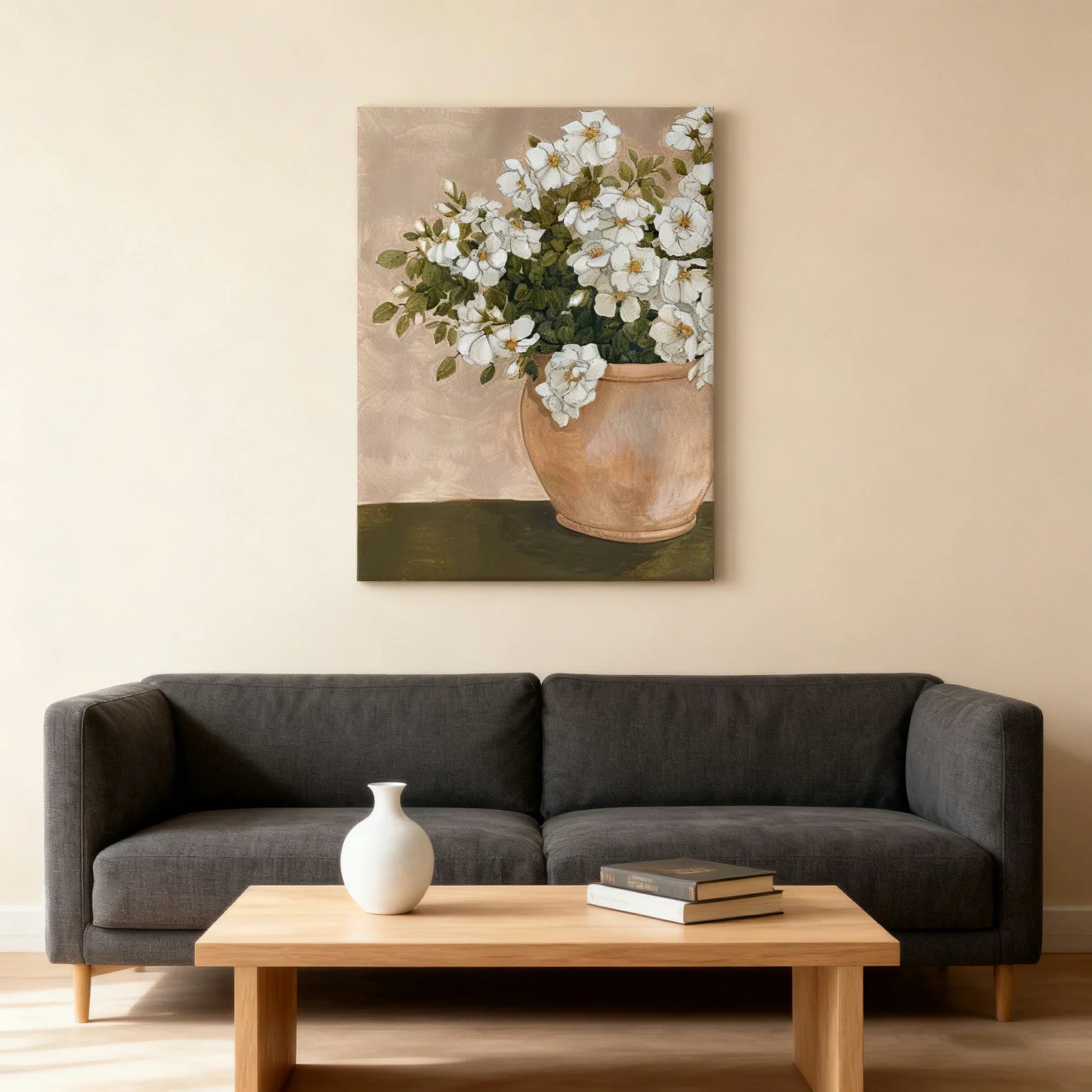 LUXORA Hand Painted Rooms Painting 50/80/100cm Bedrooms with for Smooth Colours and and Painting Canvas Abstract Hallway Texture Oil Modern Living Gentle Walls
