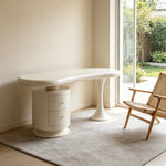 LUXORA French Cream Desk E1 Eco-Friendly Board Double Drawers 140/160cm for Bedroom Study Home Office
