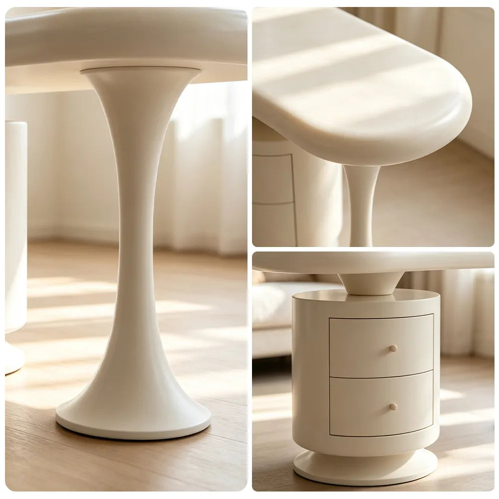 LUXORA French Cream Desk E1 Eco-Friendly Board Double Drawers 140/160cm for Bedroom Study Home Office