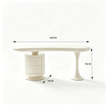 LUXORA French Cream Desk E1 Eco-Friendly Board Double Drawers 140/160cm for Bedroom Study Home Office