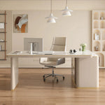 LUXORA French Cream Sintered Stone Desk 4C Piano Lacquer Storage 140/160cm for Bedroom Study Home Office