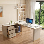 LUXORA French Cream Sintered Stone Desk 4C Piano Lacquer Storage 140/160cm for Bedroom Study Home Office