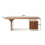 LUXORA Luxury Entryway Cabinet Walnut Finish Built-In USB Power Outlet Storage 140/160cm for Hallway Study Living Room