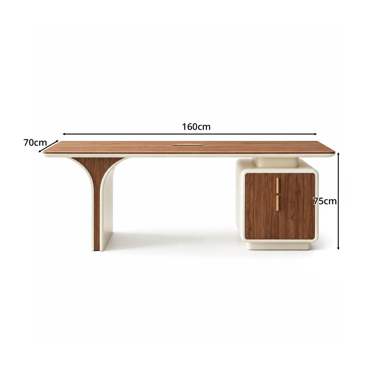 LUXORA Luxury Entryway Cabinet Walnut Finish Built-In USB Power Outlet Storage 140/160cm for Hallway Study Living Room