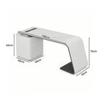 LUXORA Minimalist Luxury Desk Curved Legs Built-In Power Outlet 140/160cm for Study Bedroom Home Office