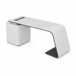 LUXORA Minimalist Luxury Desk Curved Legs Built-In Power Outlet 140/160cm for Study Bedroom Home Office