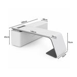 LUXORA Modern Home Office Desk Multi-Layer Wood Rounded Edges Power Outlet 140/160cm for Study Open Workspace