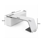LUXORA Modern Home Office Desk Multi-Layer Wood Rounded Edges Power Outlet 140/160cm for Study Open Workspace