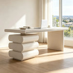 LUXORA French Cream Desk E1 Eco-Friendly Board 3-Drawer Storage 140/160cm for Bedroom Study Home Office