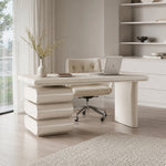 LUXORA French Cream Desk E1 Eco-Friendly Board 3-Drawer Storage 140/160cm for Bedroom Study Home Office