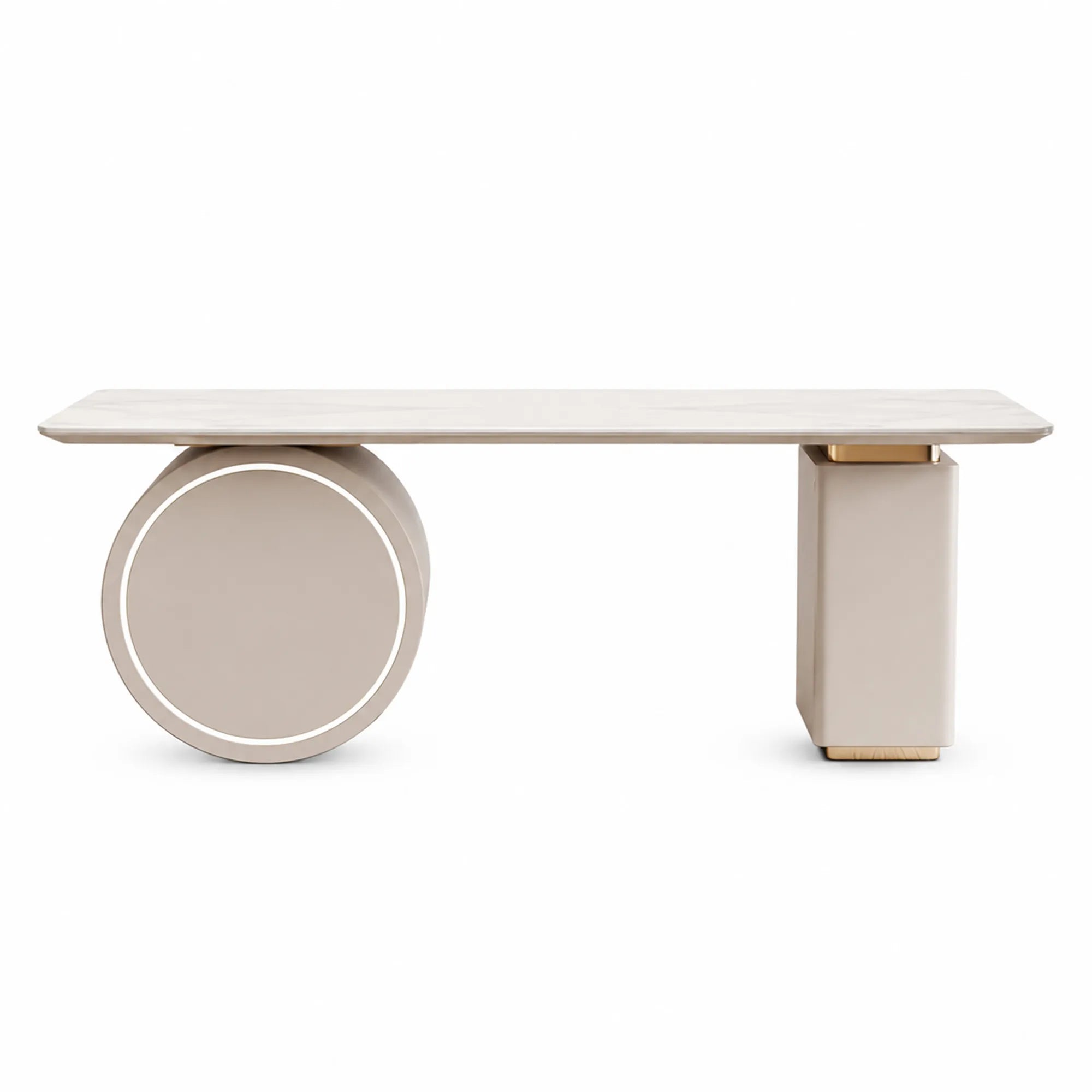 LUXORA Italian Sintered Stone Desk 304 Steel Support Built-In Power Outlet 140/160cm for Study Home Office