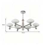 LUXORA 5th Gen Pro 6-Light LED Chandelier with Bridgelux LEDs Adjustable Chain for Living Dining Room - Brushed Nickel