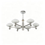 LUXORA 5th Gen Pro 6-Light LED Chandelier with Bridgelux LEDs Adjustable Chain for Living Dining Room - Brushed Nickel