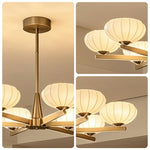 LUXORA  Modern Floral Glass Chandelier with Petal Shades for Living Room Dining Room - Chrome & White