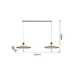 LUXORA Mid-Century Pendant Light with Saucer Shade and Wood Accent for Dining Room Kitchen Island - White & Walnut