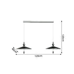 LUXORA Mid-Century Pendant Light with Saucer Shade and Wood Accent for Dining Room Kitchen Island - Black