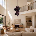 LUXORA Bubble Cluster Pendant Light Sculptural Hanging Lamp for Living Room Dining Room & Stairwell - Purple