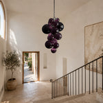 LUXORA Bubble Cluster Pendant Light Sculptural Hanging Lamp for Living Room Dining Room & Stairwell - Purple