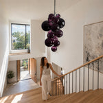 LUXORA Bubble Cluster Pendant Light Sculptural Hanging Lamp for Living Room Dining Room & Stairwell - Purple