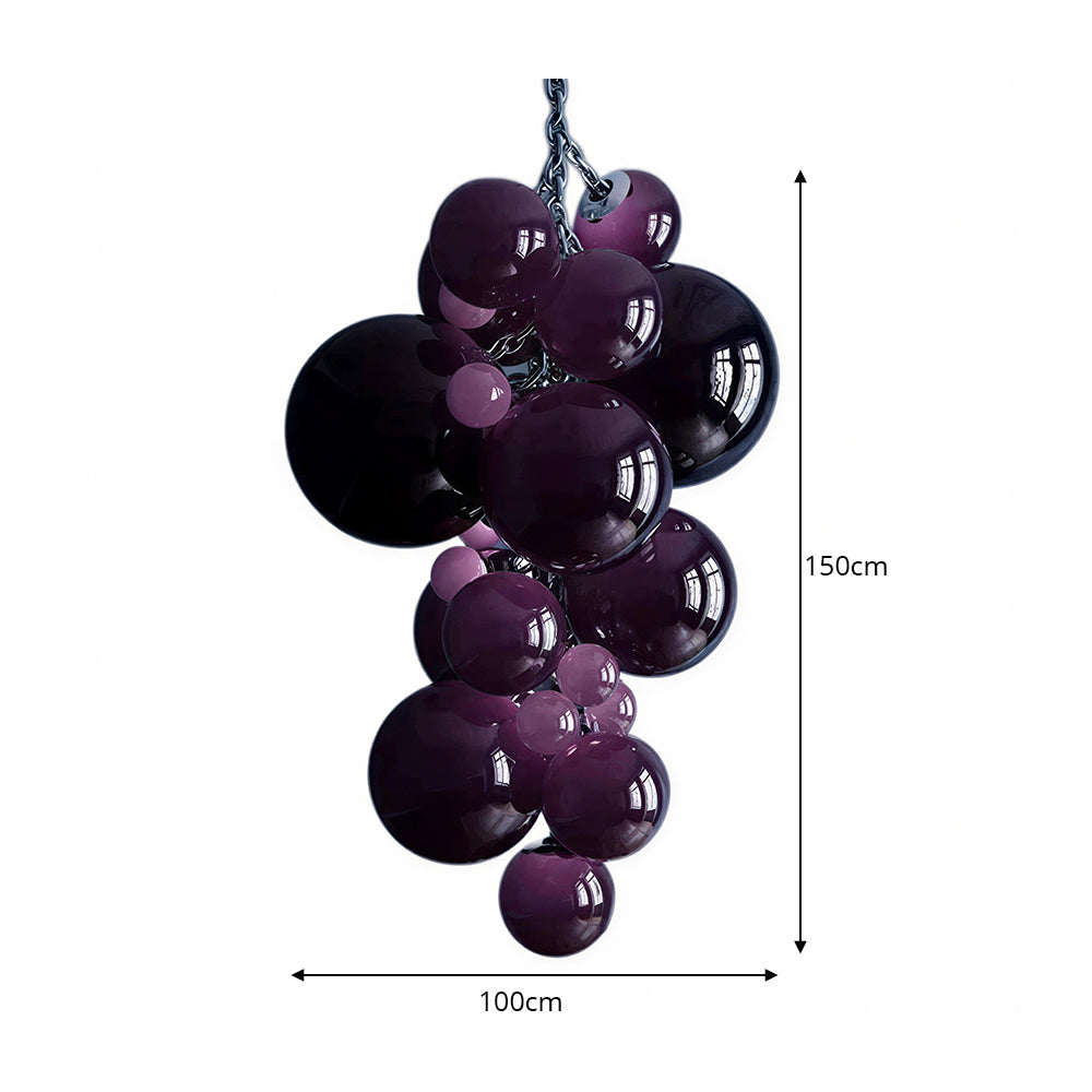 LUXORA Bubble Cluster Pendant Light Sculptural Hanging Lamp for Living Room Dining Room & Stairwell - Purple