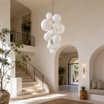 LUXORA Bubble Cluster Pendant Light Sculptural Hanging Lamp for Living Room Dining Room & Stairwell - White