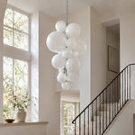 LUXORA Bubble Cluster Pendant Light Sculptural Hanging Lamp for Living Room Dining Room & Stairwell - White