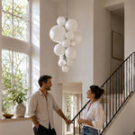 LUXORA Bubble Cluster Pendant Light Sculptural Hanging Lamp for Living Room Dining Room & Stairwell - White