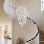 LUXORA Bubble Cluster Pendant Light Sculptural Hanging Lamp for Living Room Dining Room & Stairwell - White
