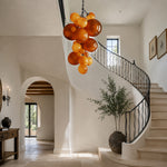 LUXORA Bubble Cluster Pendant Light Sculptural Hanging Lamp for Living Room Dining Room & Stairwell - Orange