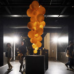 LUXORA Bubble Cluster Pendant Light Sculptural Hanging Lamp for Living Room Dining Room & Stairwell - Orange