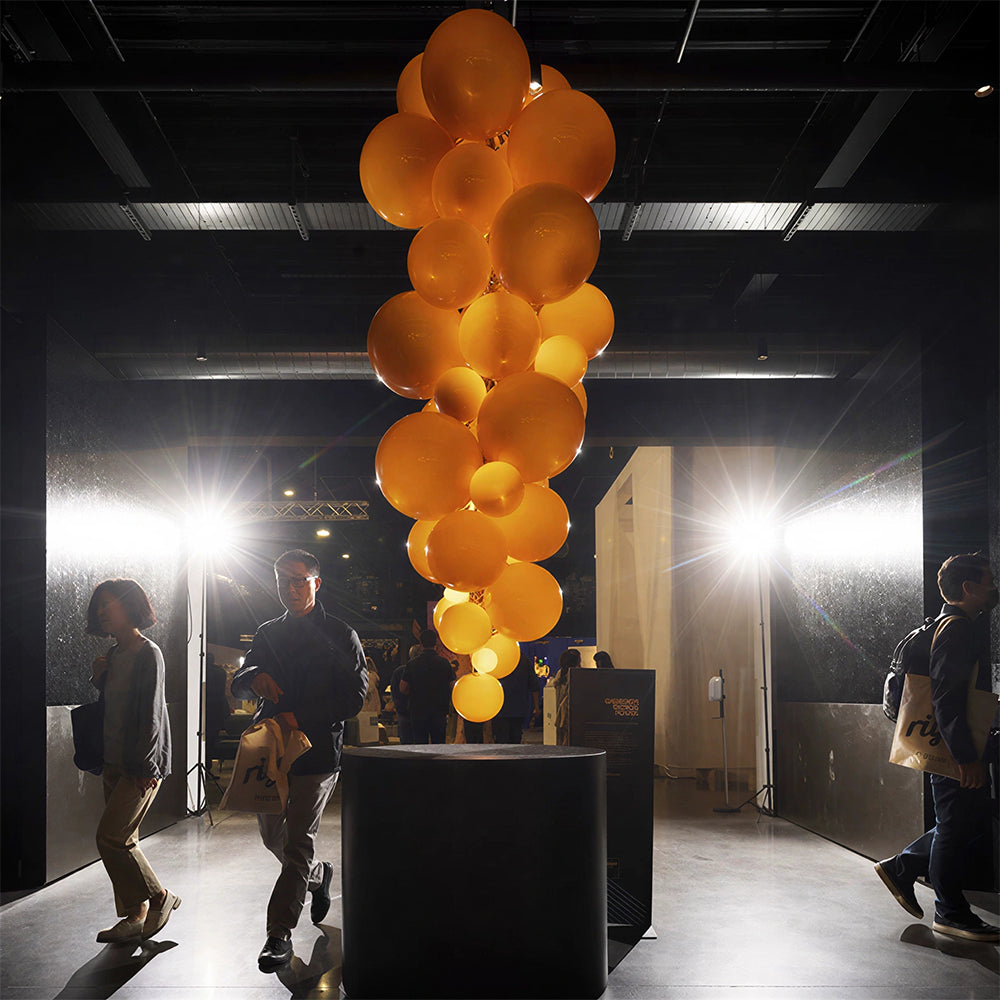 LUXORA Bubble Cluster Pendant Light Sculptural Hanging Lamp for Living Room Dining Room & Stairwell - Orange