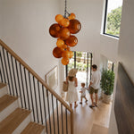 LUXORA Bubble Cluster Pendant Light Sculptural Hanging Lamp for Living Room Dining Room & Stairwell - Orange