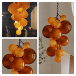 LUXORA Bubble Cluster Pendant Light Sculptural Hanging Lamp for Living Room Dining Room & Stairwell - Orange