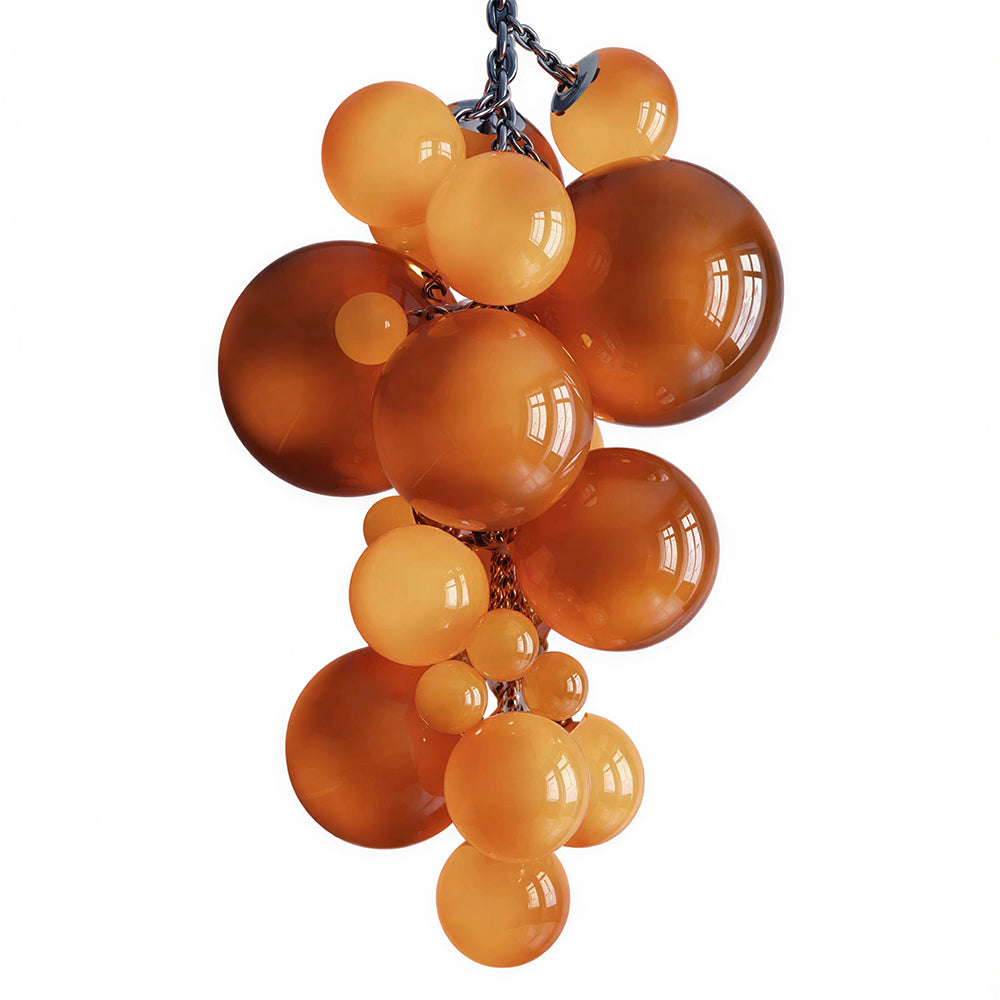 LUXORA Bubble Cluster Pendant Light Sculptural Hanging Lamp for Living Room Dining Room & Stairwell - Orange