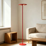 LUXORA  Slim Disc LED Floor Lamp Minimalist Standing Light for Living Room Bedroom & Reading Corner - Red