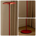 LUXORA  Slim Disc LED Floor Lamp Minimalist Standing Light for Living Room Bedroom & Reading Corner - Red