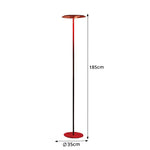 LUXORA  Slim Disc LED Floor Lamp Minimalist Standing Light for Living Room Bedroom & Reading Corner - Red