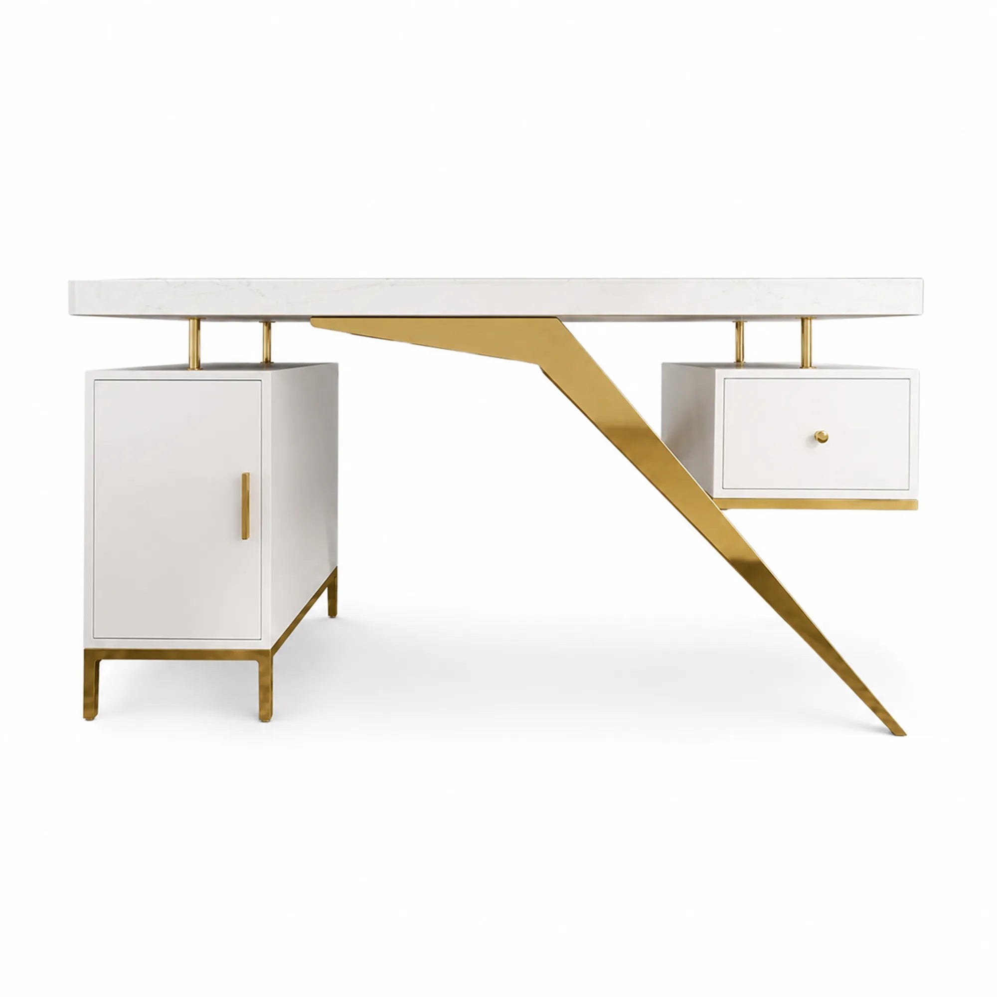 LUXORA Modern Sintered Stone Dining & Office Table Metal Frame Storage 140/160cm for Dining Room Study Home Office