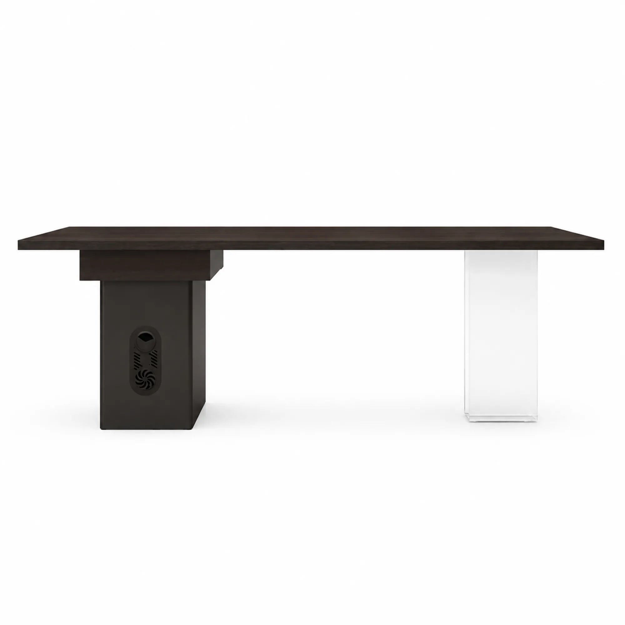 LUXORA Luxury Home Office Desk Acrylic Detail Silent Drawers Metal Frame 140/160cm for Study Bedroom Workspace