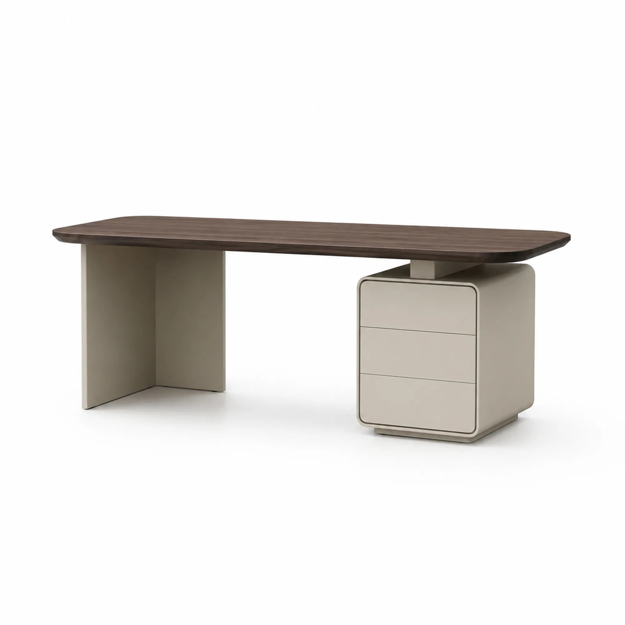 LUXORA Modern Italian Luxury Desk Walnut Veneer E0 Board Smart Power Outlet 140/160cm for Study Home Office