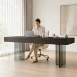 LUXORA Modern Italian Sintered Stone Desk 6mm Top Smart Power Outlet 140/160cm for Study Home Office