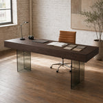 LUXORA Modern Italian Sintered Stone Desk 6mm Top Smart Power Outlet 140/160cm for Study Home Office