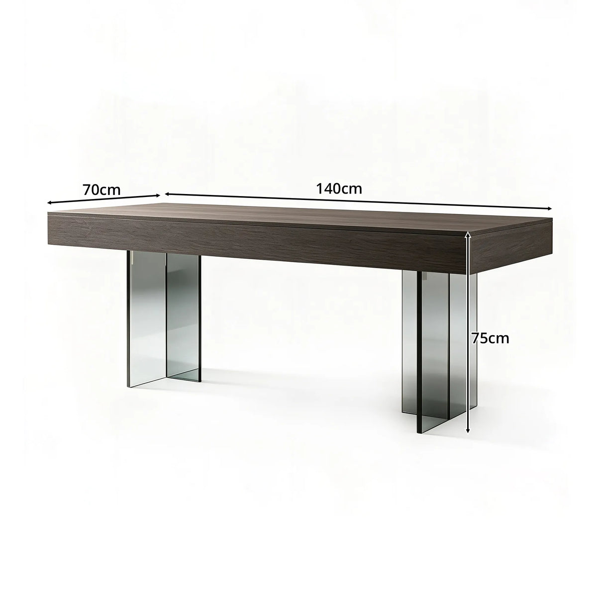 LUXORA Modern Italian Sintered Stone Desk 6mm Top Smart Power Outlet 140/160cm for Study Home Office