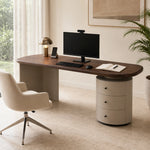 LUXORA Modern Walnut Desk E0 Multi-Layer Wood Large Storage 140/160cm for Study Home Office