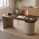 LUXORA Modern Walnut Desk E0 Multi-Layer Wood Large Storage 140/160cm for Study Home Office
