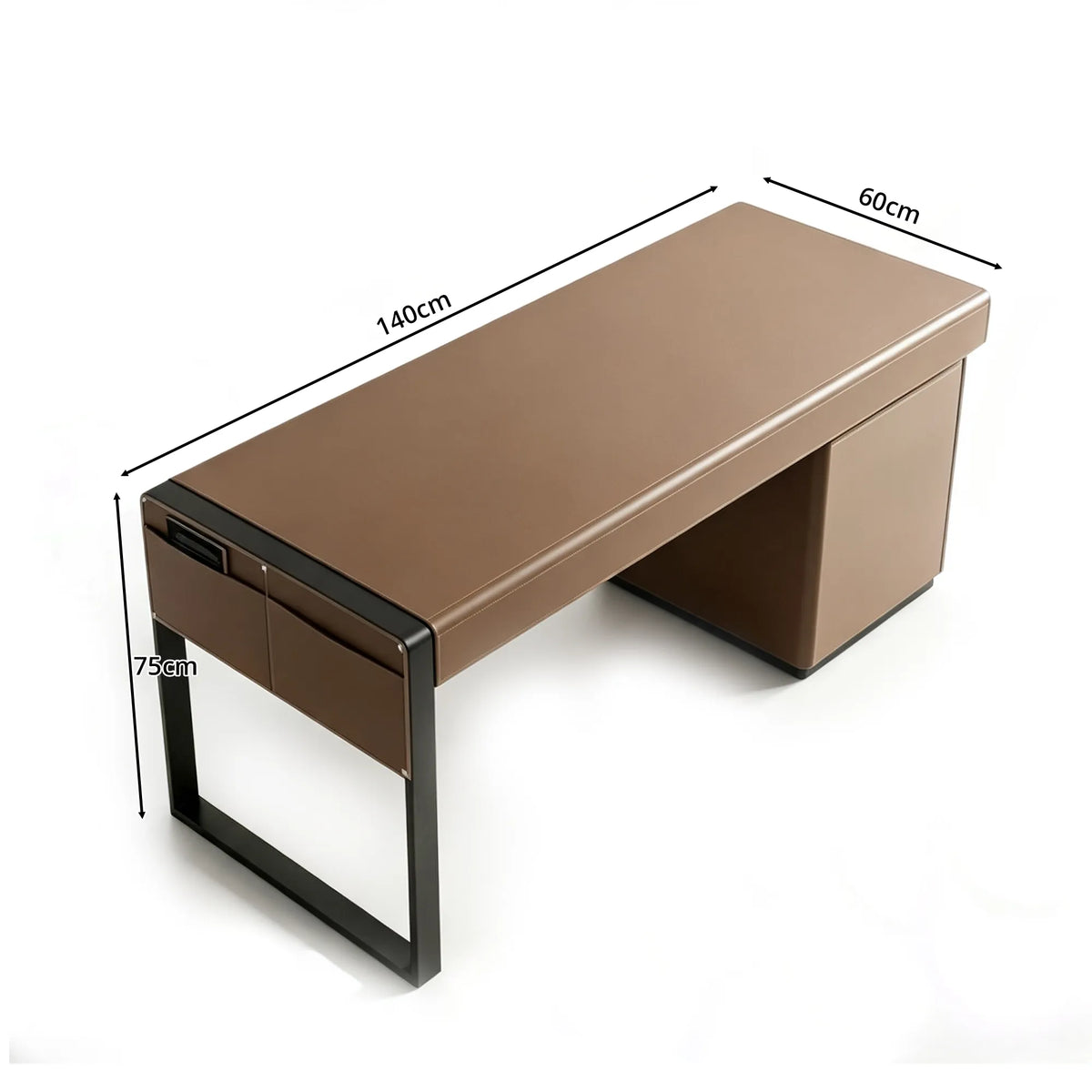 LUXORA Italian Minimalist Office Desk Sintered Stone/Wood Top Smart Power Storage 140/160cm for Study Home Office