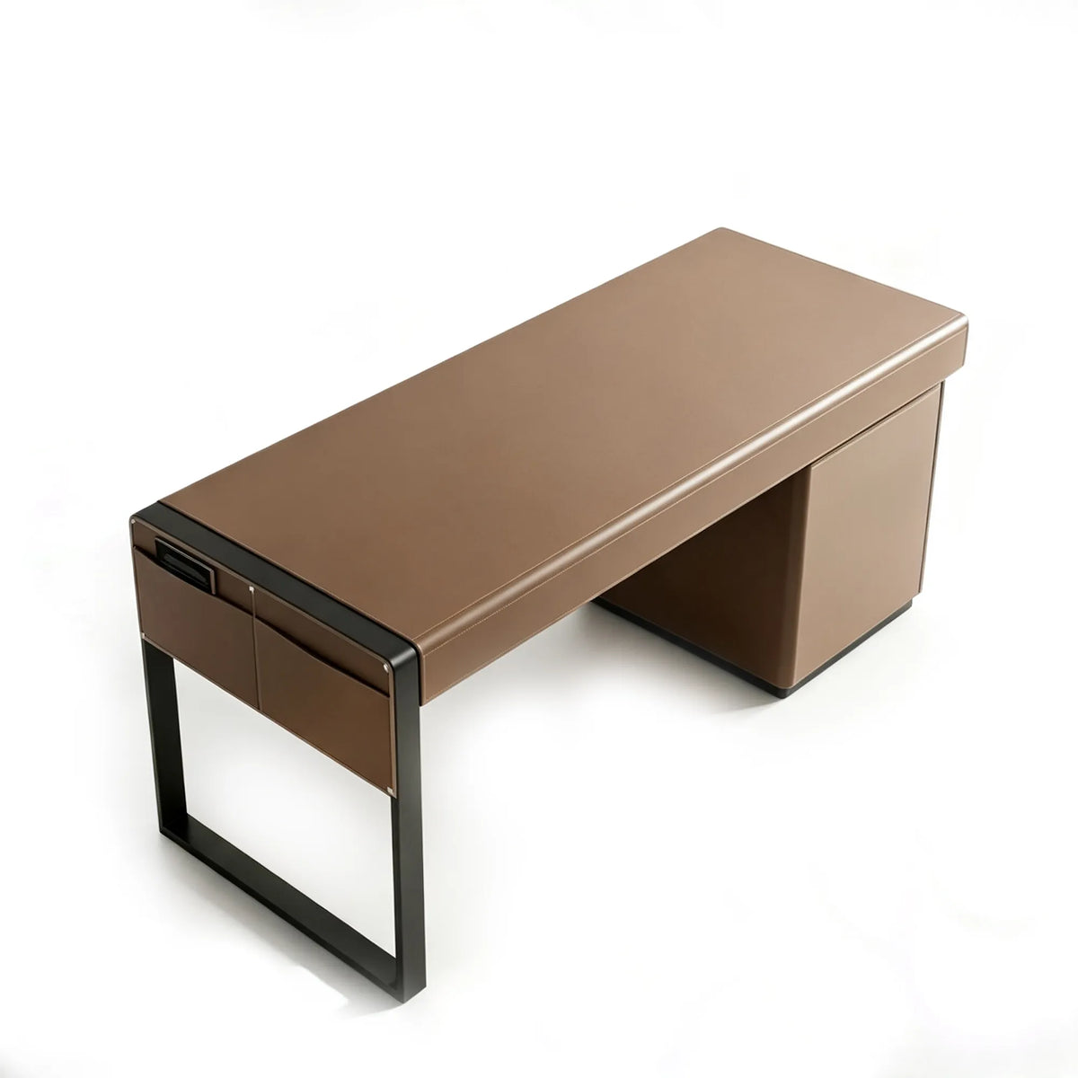 LUXORA Italian Minimalist Office Desk Sintered Stone/Wood Top Smart Power Storage 140/160cm for Study Home Office